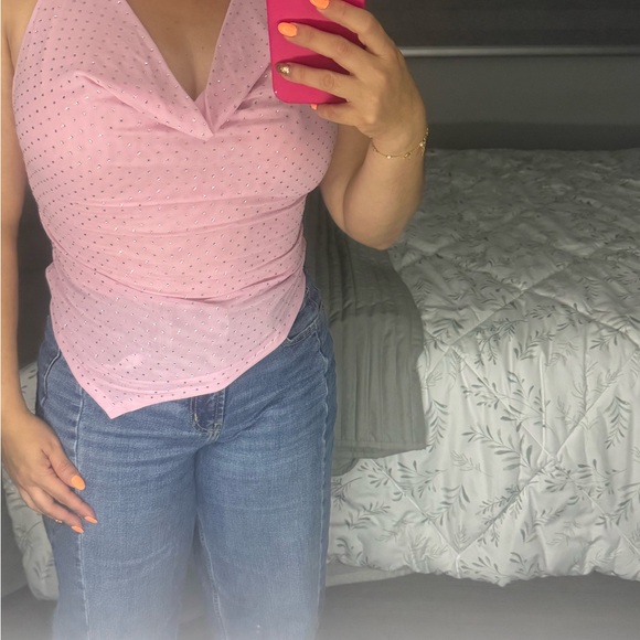 Zara Tops - Zara Pink Dotted Sleeveless Blouse